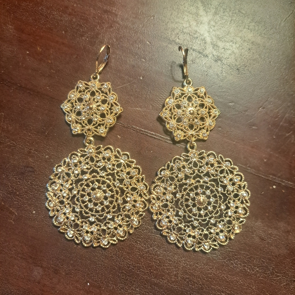 Marshall's Gold Lace Dangle Earrings